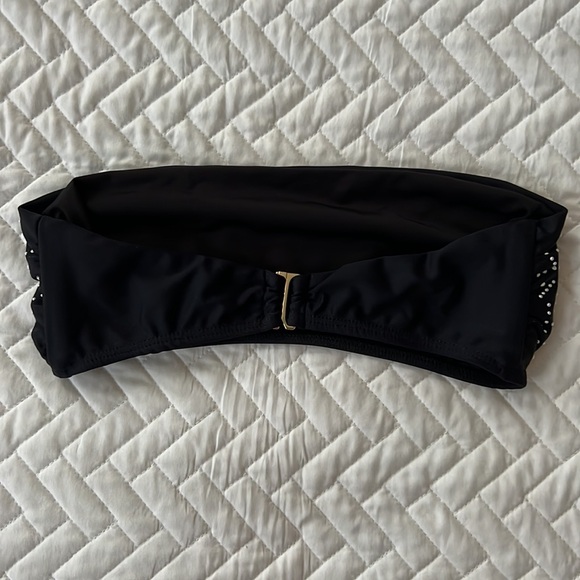 New BEACH RIOT Kelsey embellished strapless bandeau swim bikini top black size S - Picture 4 of 7